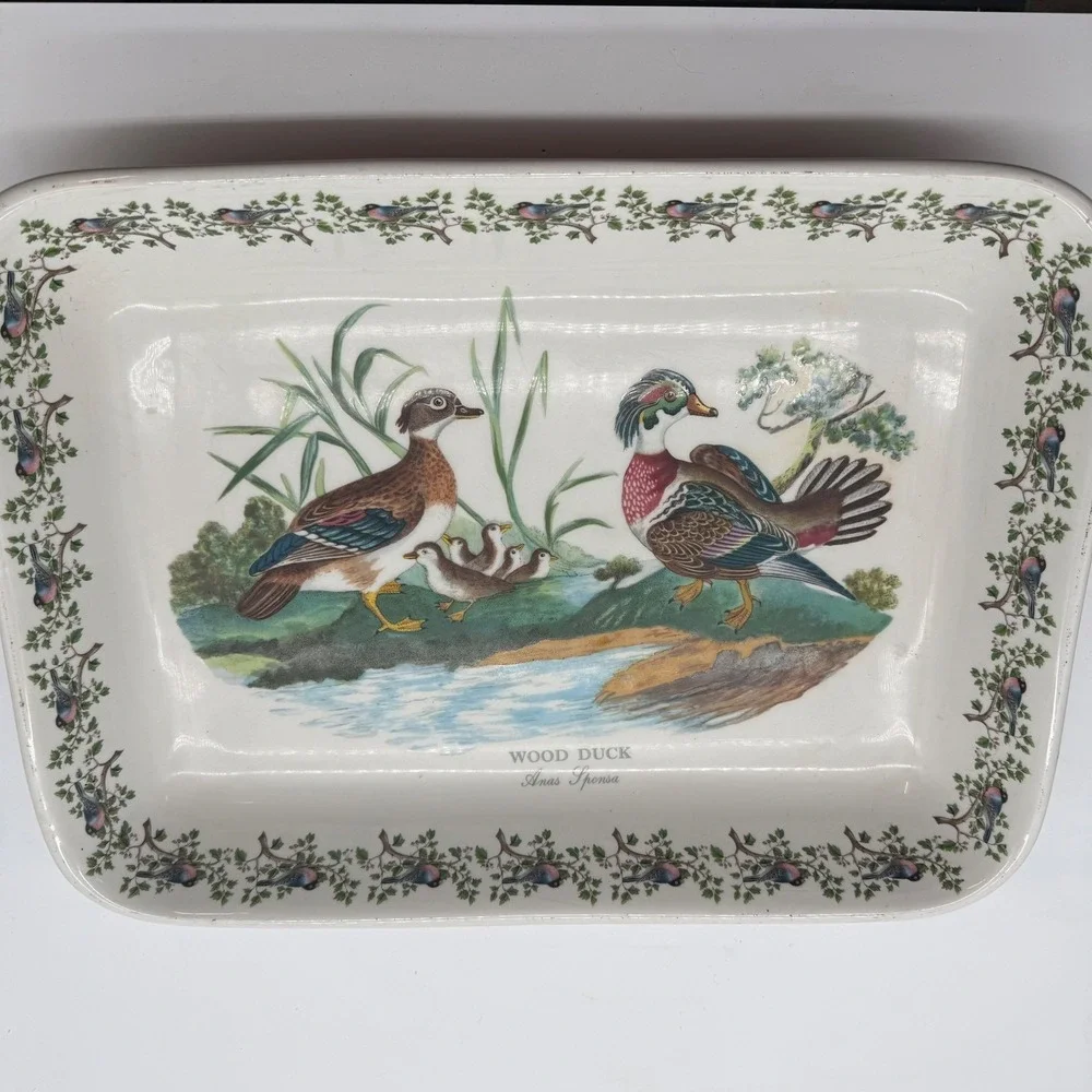 Portmeirion Pottery Serving Dish Wood Duck Anas Spousa‎ England-marks